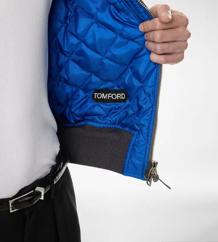 SILK SATIN BOMBER COMBO GREY & BLUE online